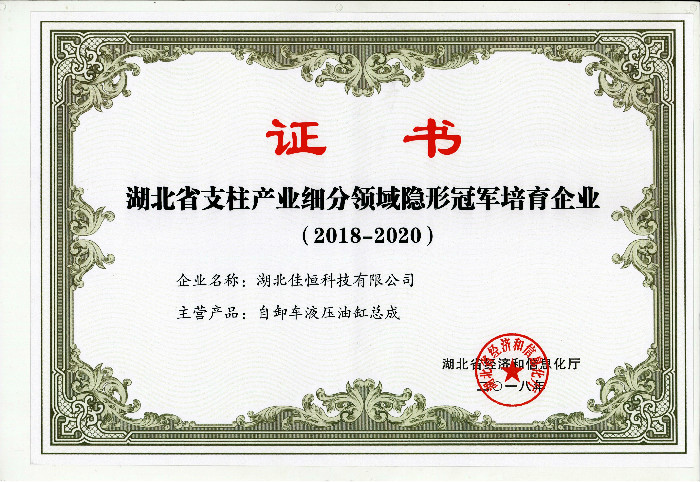 湖北省(shěng)隐形(xíng)冠軍培(péi)育企(qǐ)業2018